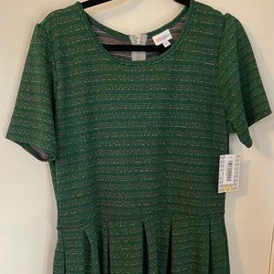LuLaRoe Amelia Dress - Green Print - 3X Plus Size - New